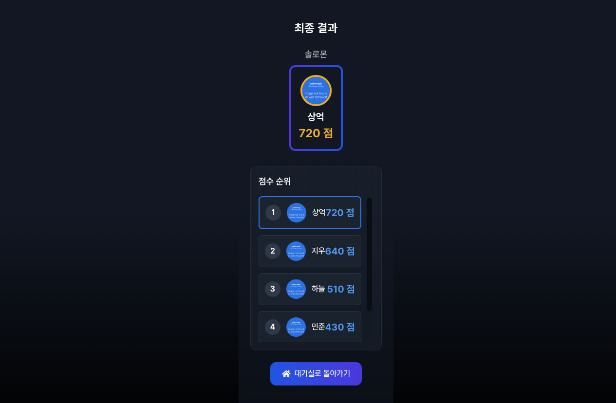 최종 결과 · 순위